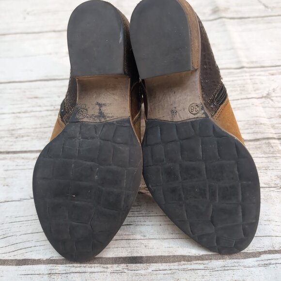 Arnold Churgin Brown Leather Buckle Ankle Booties Women Size 36 - Picture 7 of 8